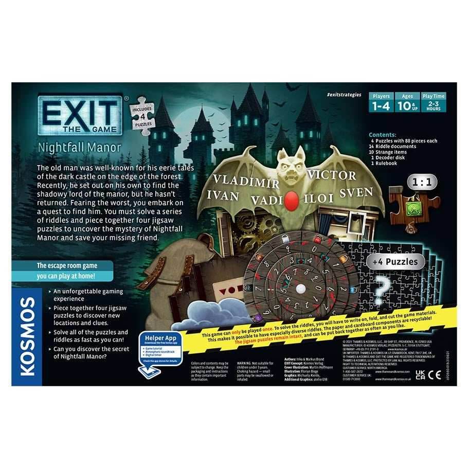 EXIT: Nightfall Manor (with Puzzle) -