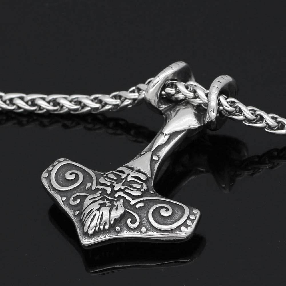 Vikings Thor's Hammer Stainless Steel Necklace -