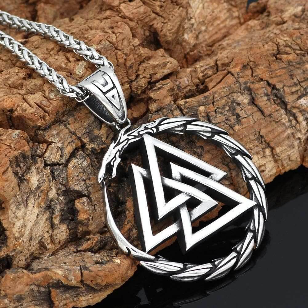 Vikings Jörmungandr Valknut Stainless Steel Necklace -