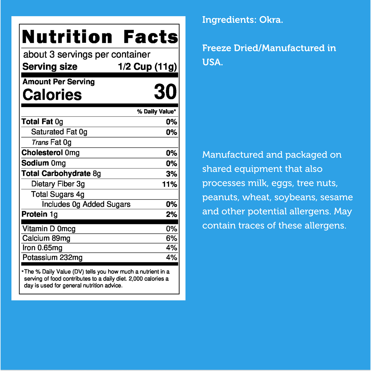 Freeze Dried Whole Okra