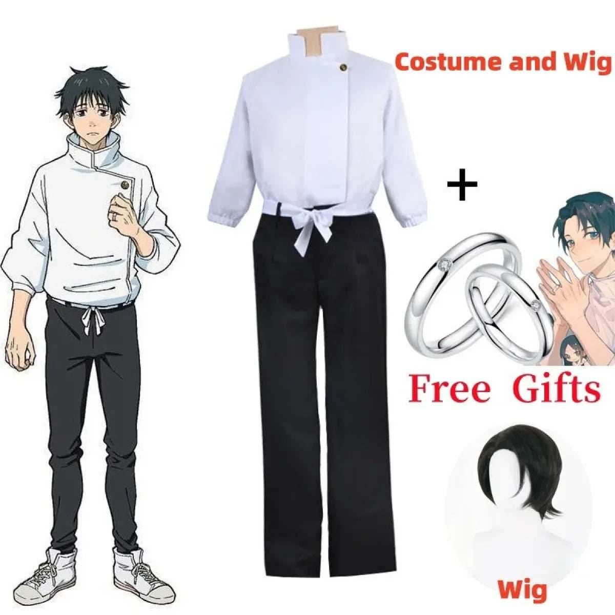 Jujutsu Kaisen Yuta Okkotsu Cosplay Costume - S / Costume and Wig