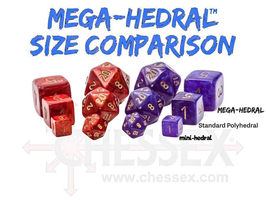 (Releases 8/28) 6-Pack of one of each of the new Mega-Hedral Dice Sets by Chessex - 