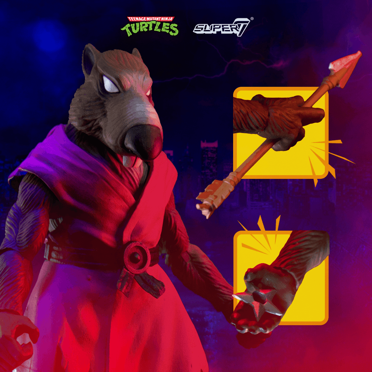 Super7 x Teenage Mutant Ninja Turtles Ultimates Splinter V2 Action Figure TMNT - 