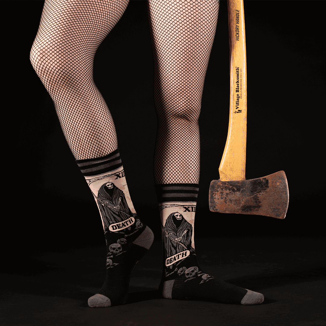 Death Tarot Card Ankle and Crew Sock Pack | 2 Designs - 