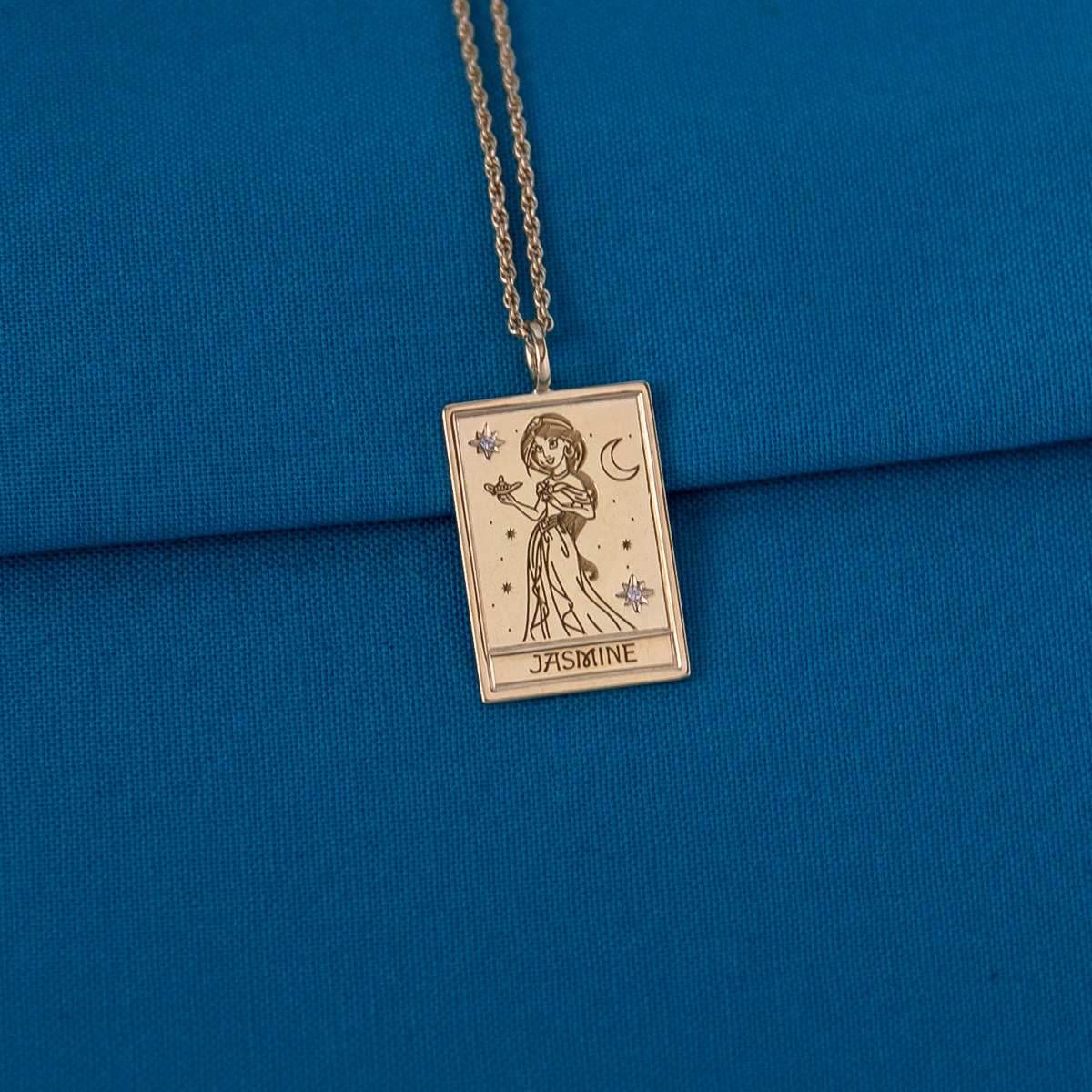 Disney X RockLove ALADDIN Jasmine Tablet Necklace - Sterling Silver