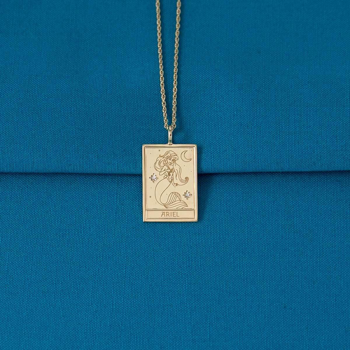 Disney X RockLove THE LITTLE MERMAID Ariel Tablet Necklace - Sterling Silver