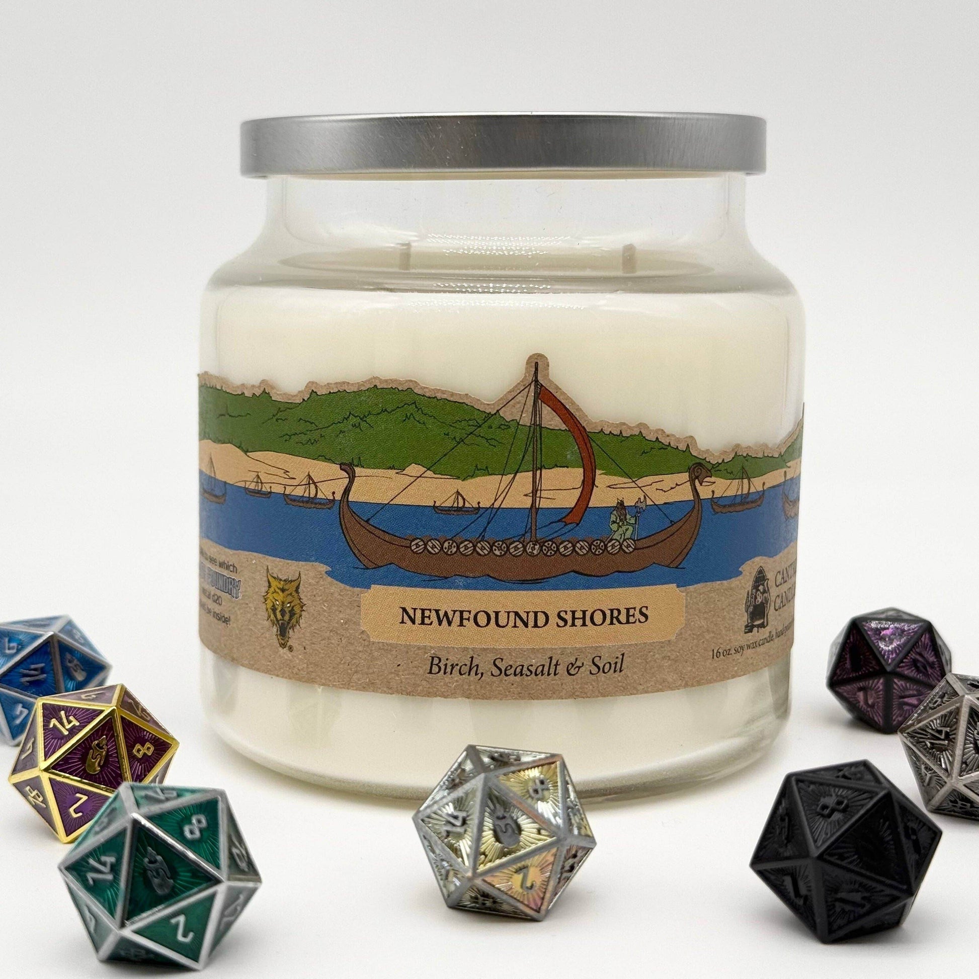 Cantrip Candles - Newfound Shores (16 oz Glass Candle) - 