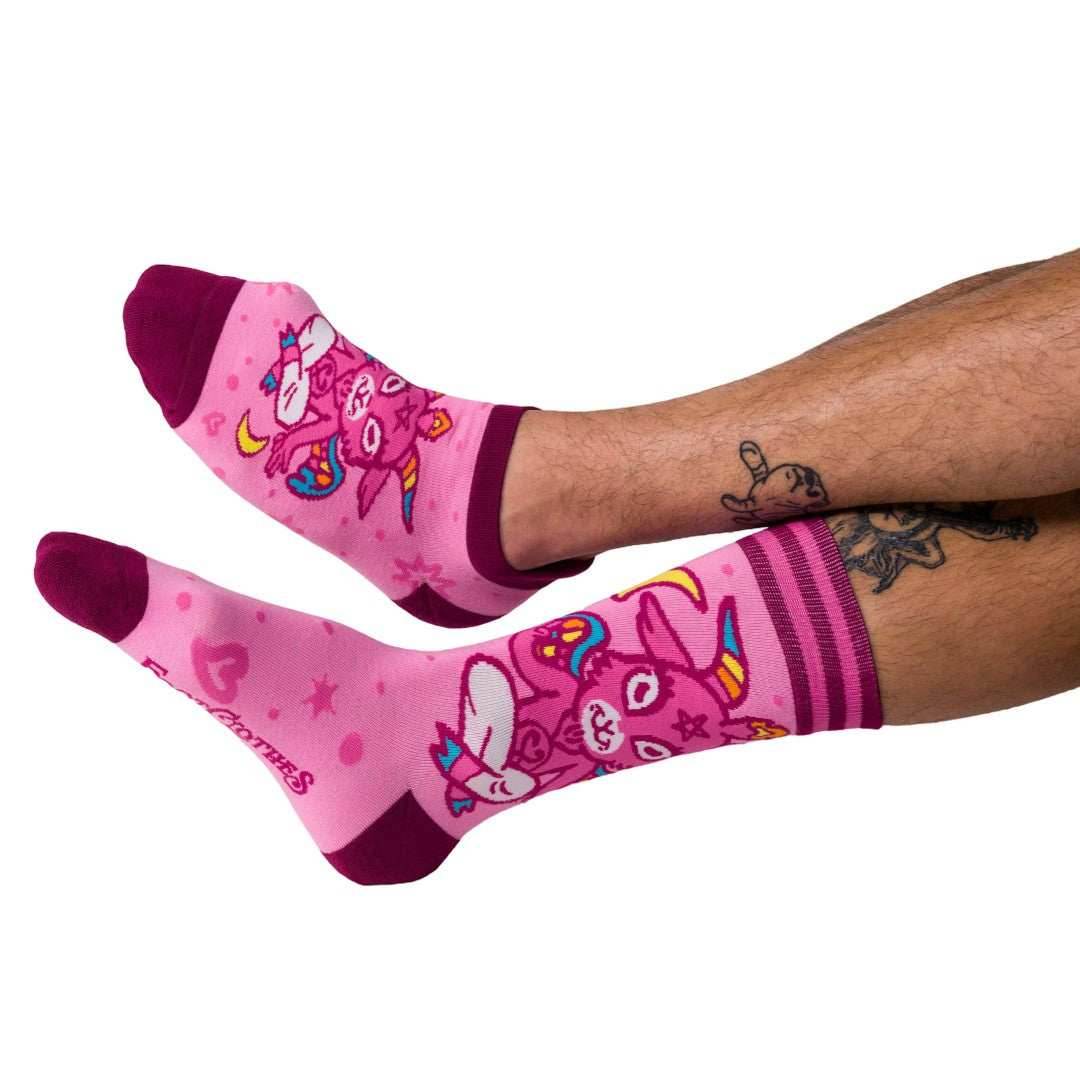 Cute Baphomet Ankle and Crew Sock Pack | 2 Designs - 