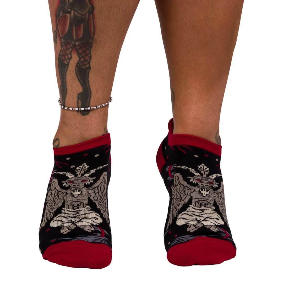 Evil But Cute Baphomet Ankle Sock Pack | 3 Designs - 