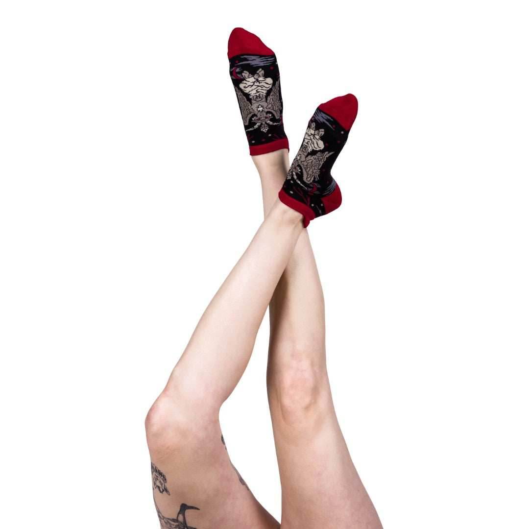 Evil Baphomet Ankle Socks - 