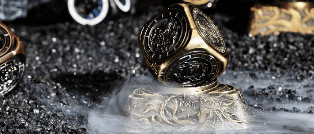 Kickstarter Dice -  7-in-1  Unique  Metal D6 Spinning Dice 2.0