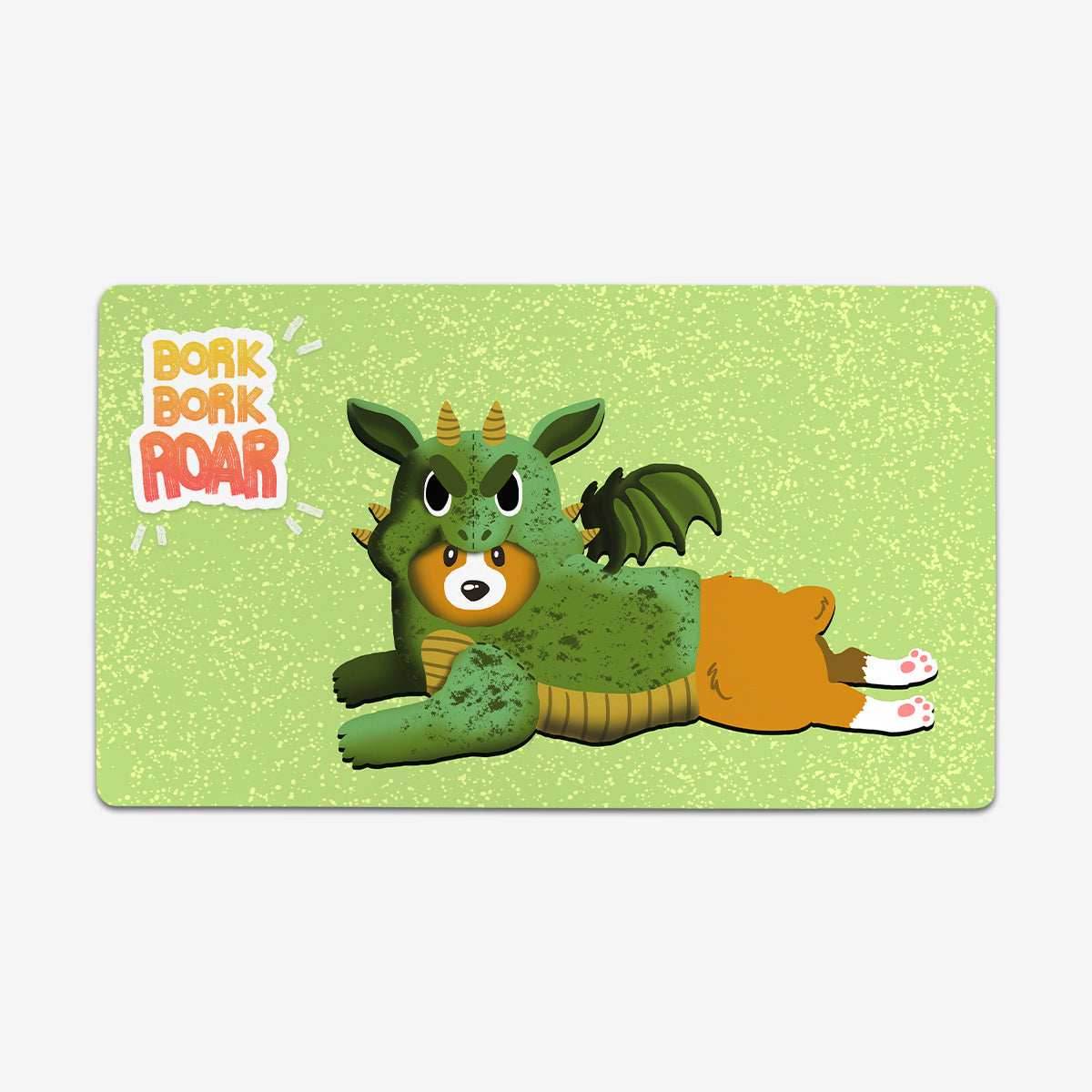 Dragon Corgi Playmat - Standard Playmat / Green / Plain