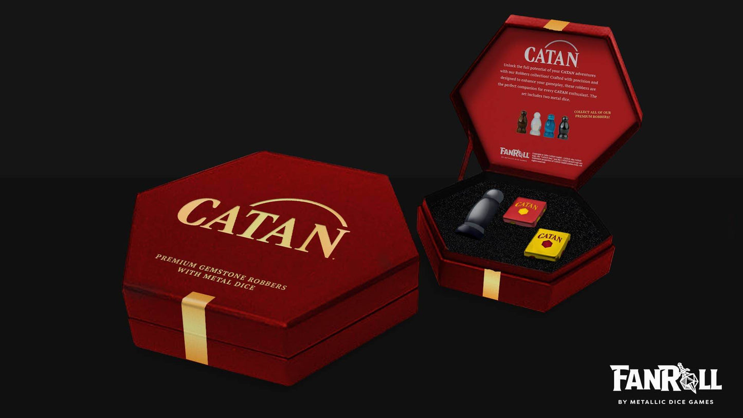 CATAN Official Premium Robber & Metal Dice Set - Hematite