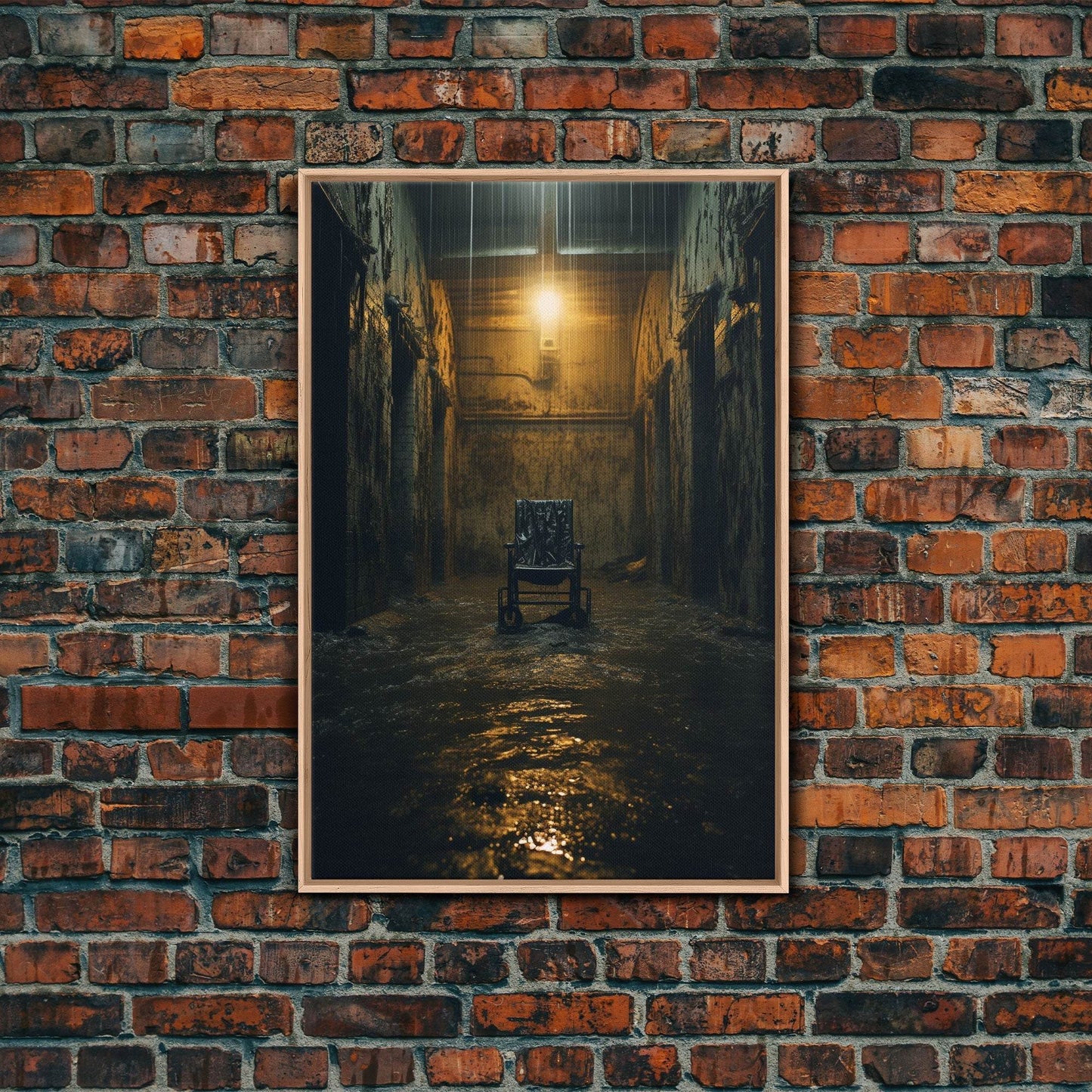 Creepy Wall Decor, Spooky Room Decor, Canvas Print, Wall Hanging, Portrait Art, Halloween Wall Decor, Dark Fantasy, Dark Wall Art - 8x12 Inches / Light Oak Frame
