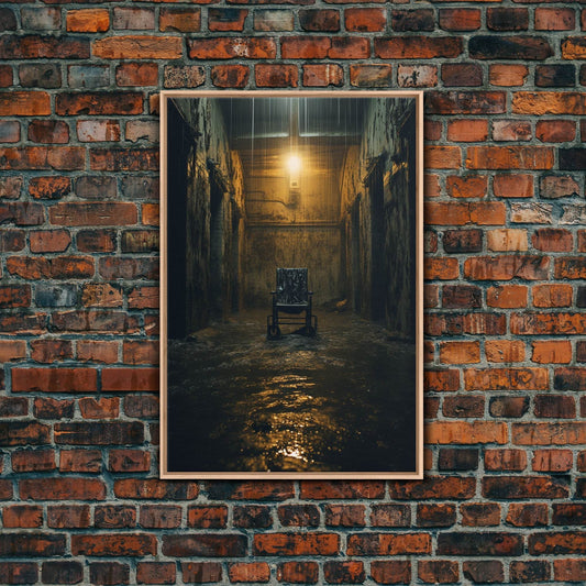 Creepy Wall Decor, Spooky Room Decor, Canvas Print, Wall Hanging, Portrait Art, Halloween Wall Decor, Dark Fantasy, Dark Wall Art - 8x12 Inches / Light Oak Frame