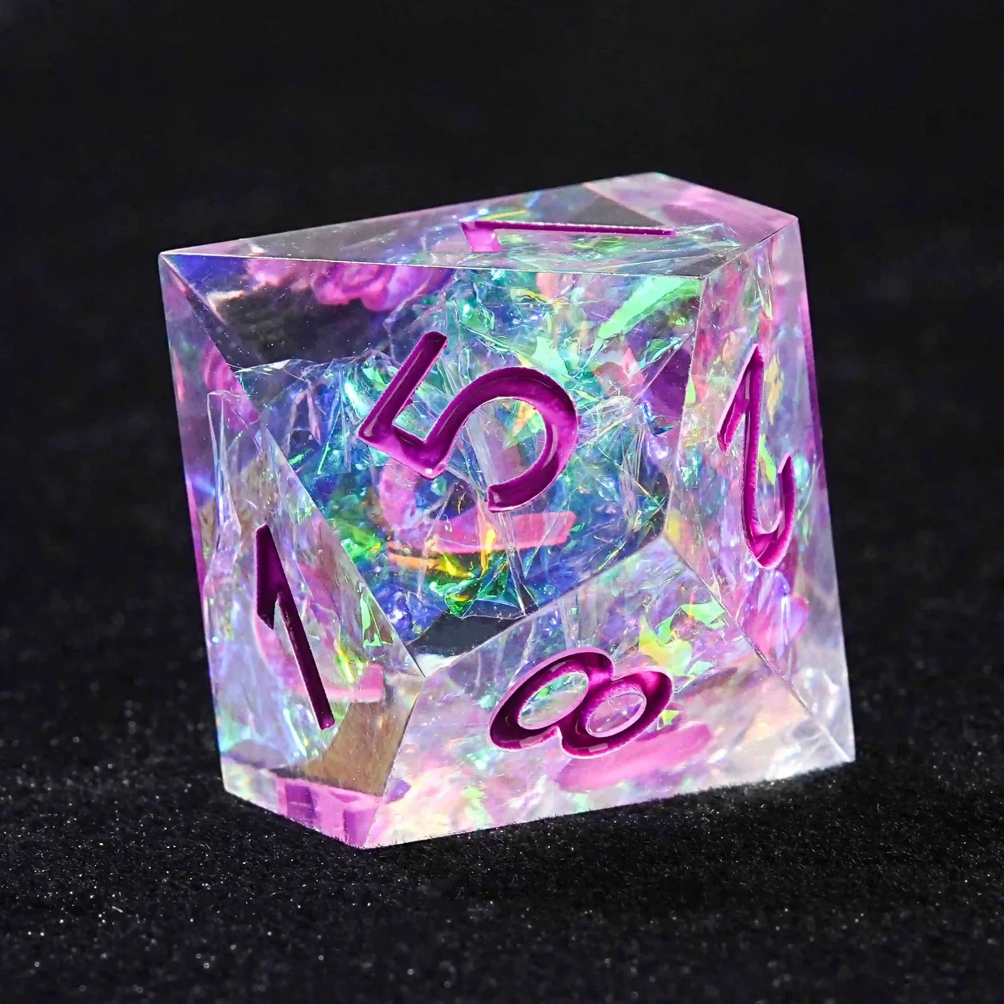 10 Sided Dice Translucent Purple Magic Resin Dice - DND D10 Dice