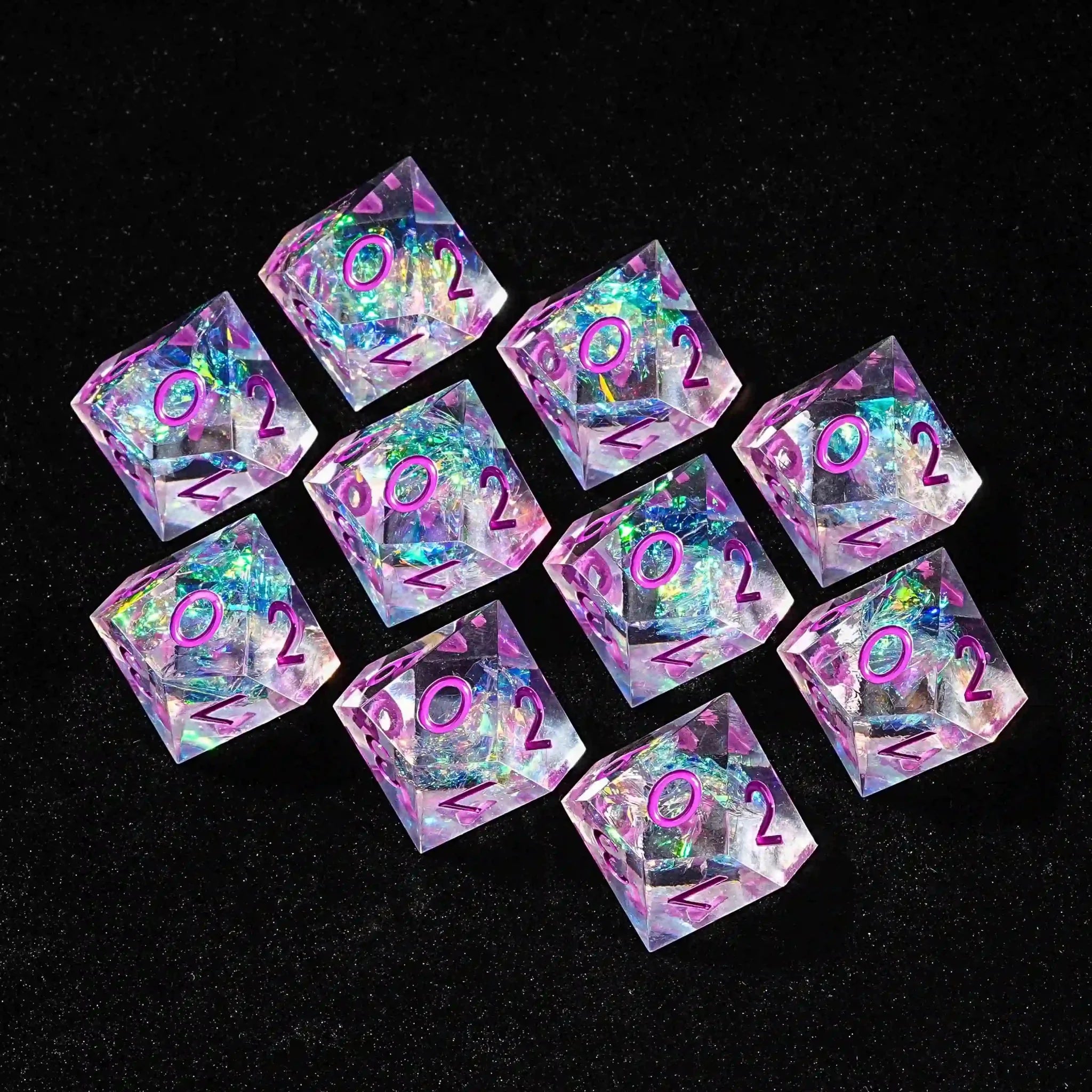 10 Sided Dice Translucent Purple Magic Resin Dice - DND D10 Dice
