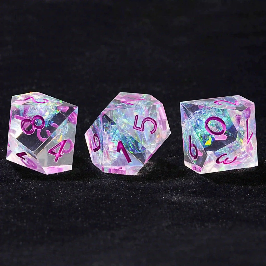 10 Sided Dice Translucent Purple Magic Resin Dice - DND D10 Dice