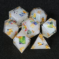 Football-Themed Resin Dice Set for D&D + Gold Lettering