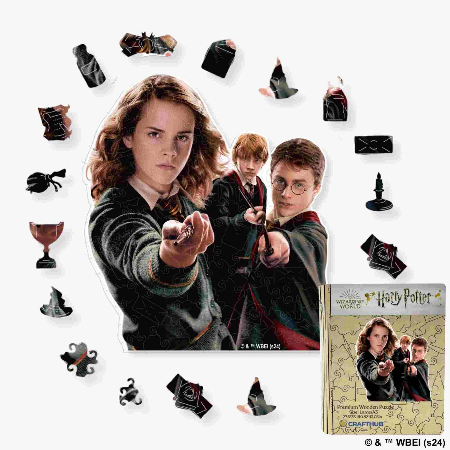 Harry Potter - The Hogwarts Heroes Wooden Jigsaw Puzzle - A4 + Wooden Gift Box