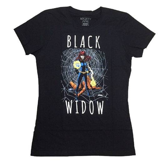 Black Widow Web Avengers Marvel Comics Junior T-Shirt - M