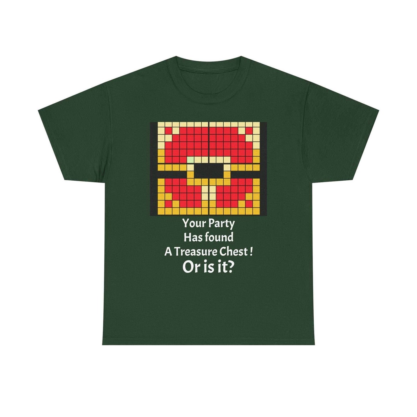 Your party has found a treasure chest! Unisex Heavy Cotton Tee - Forest Green / S