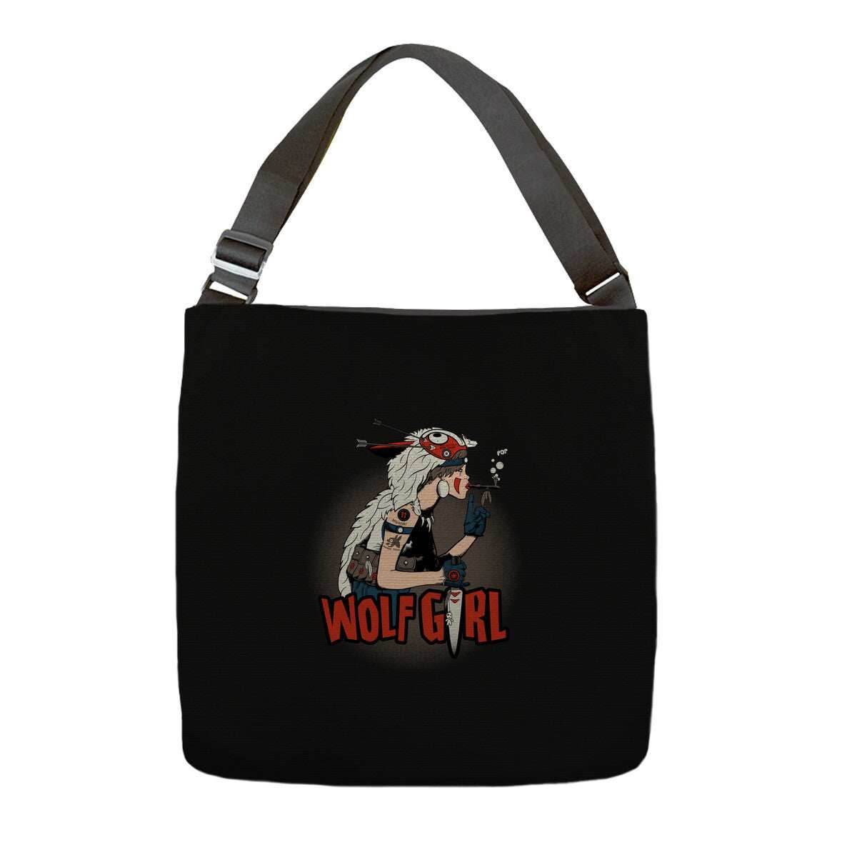 Wolf Girl - None / Black / 16x16