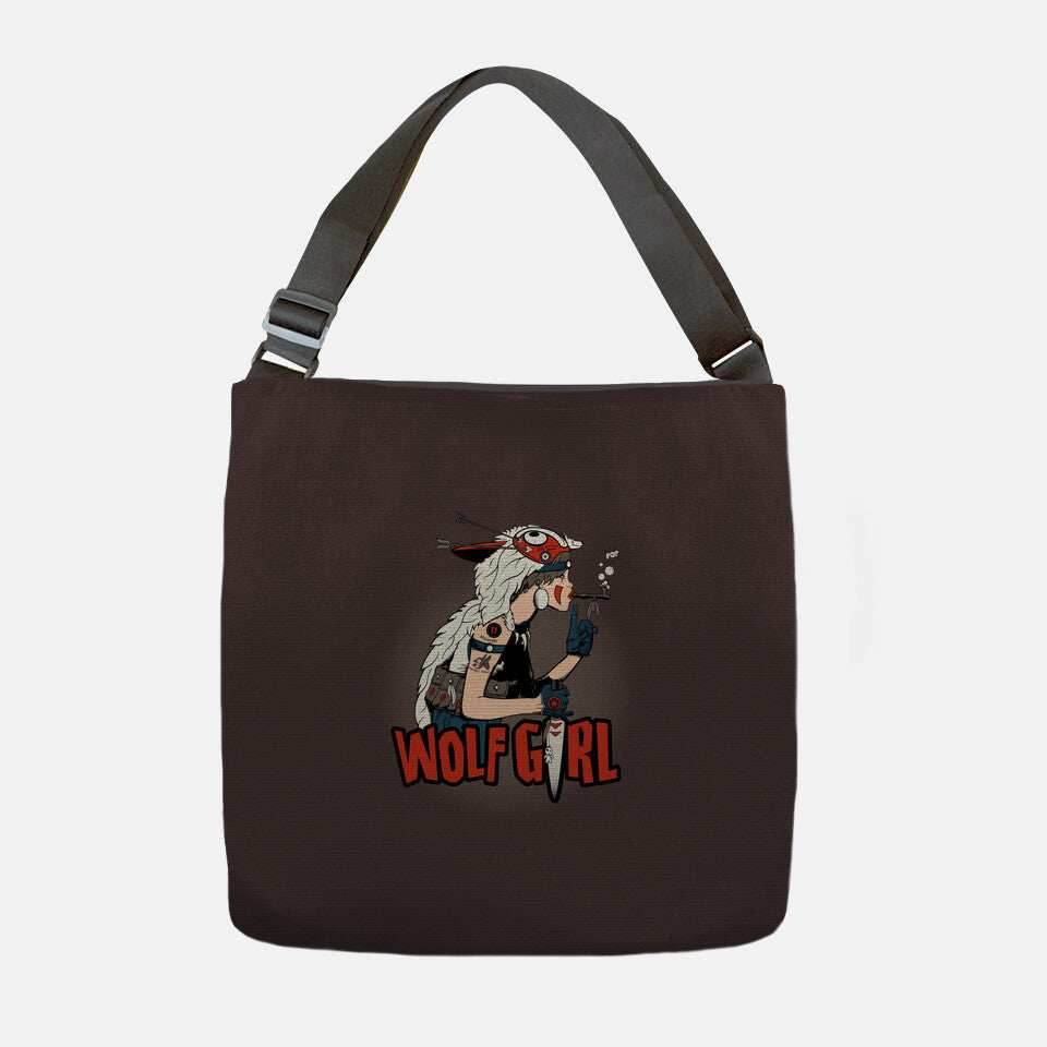 Wolf Girl - None / Black / 16x16