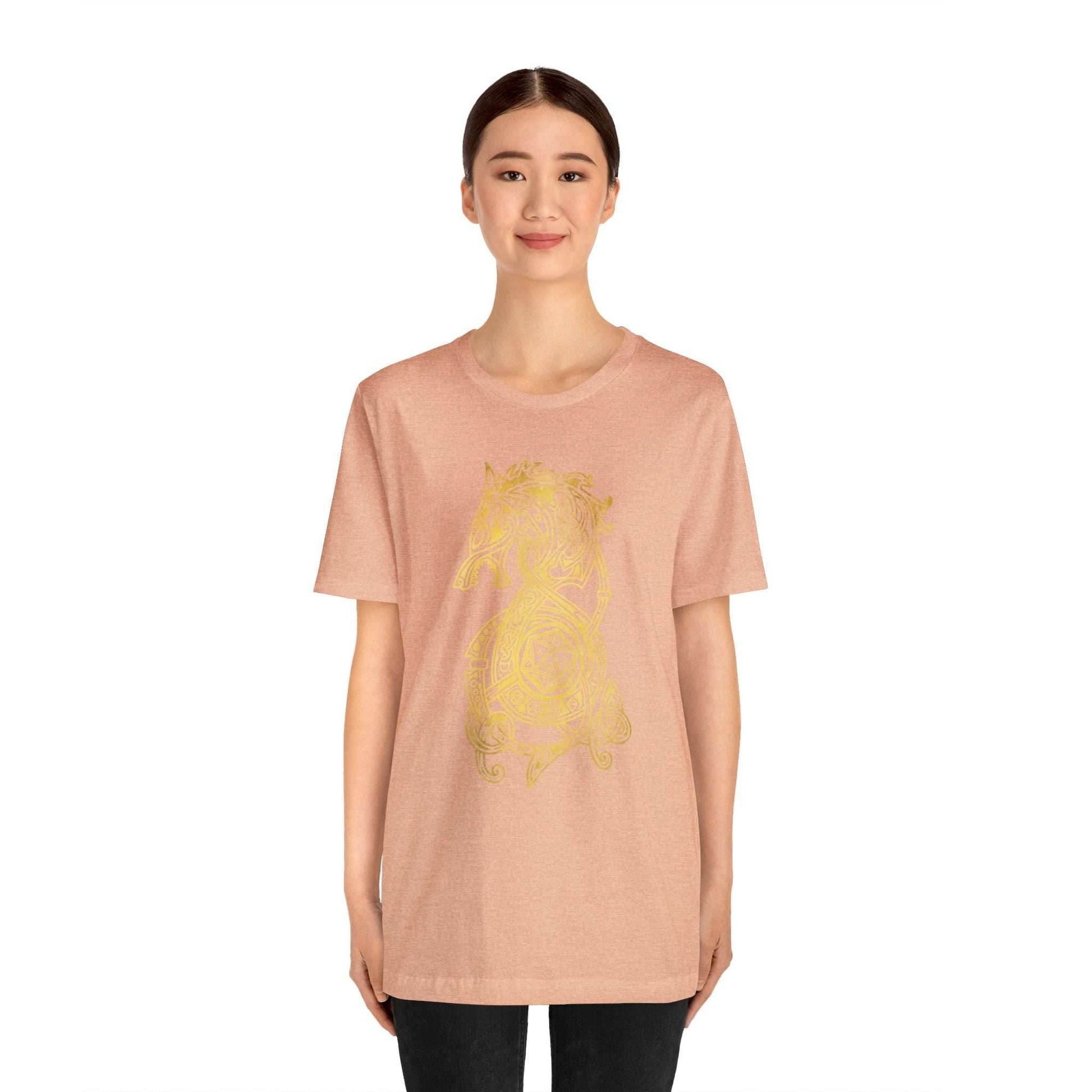 Golden Celtic Dice Dragon Shirt - Army / S