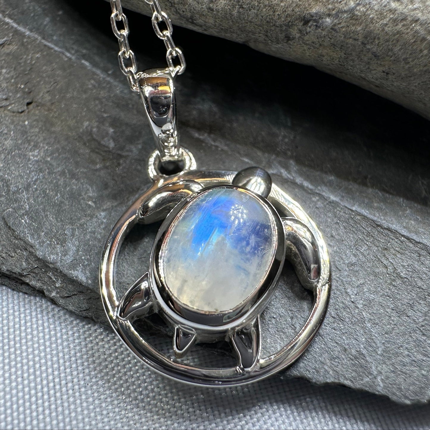 Moonstone Turtle Necklace