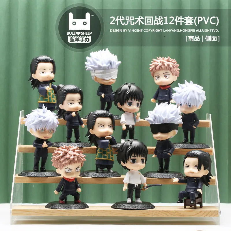 12Pcs/set Cute Jujutsu Kaisen Anime Figurines, Kawaii JJK Figures Toys Collections