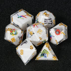 Football-Themed Resin Dice Set for D&D + Gold Lettering