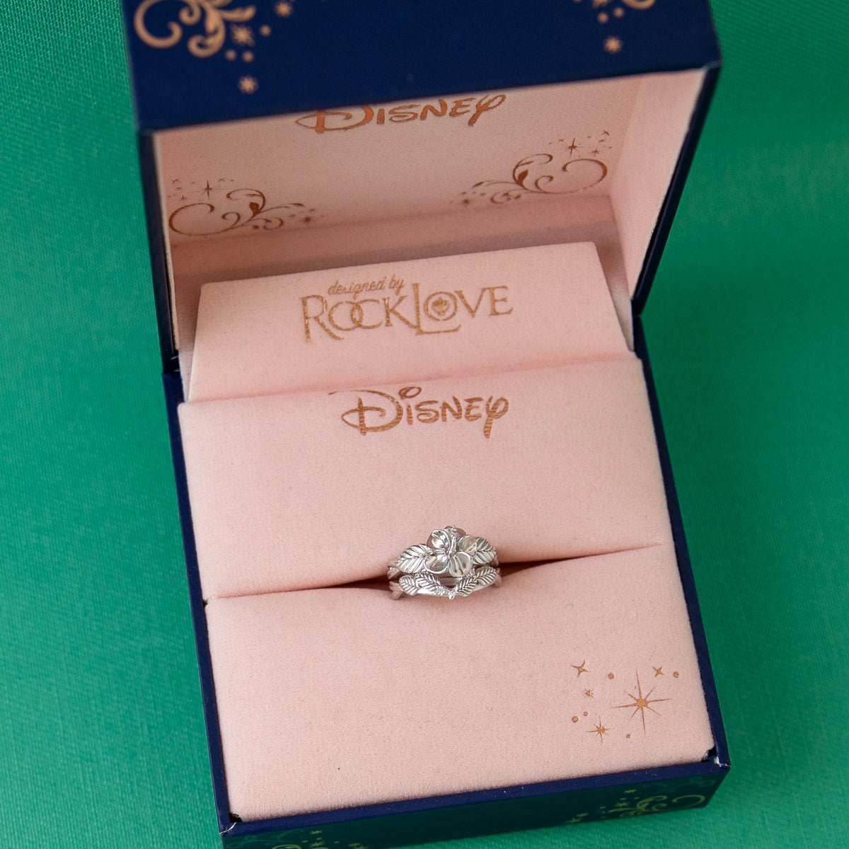 Disney X RockLove DISNEY MOANA Moana Hibiscus Stacker Rings - Rose Gold Plated / Size 5