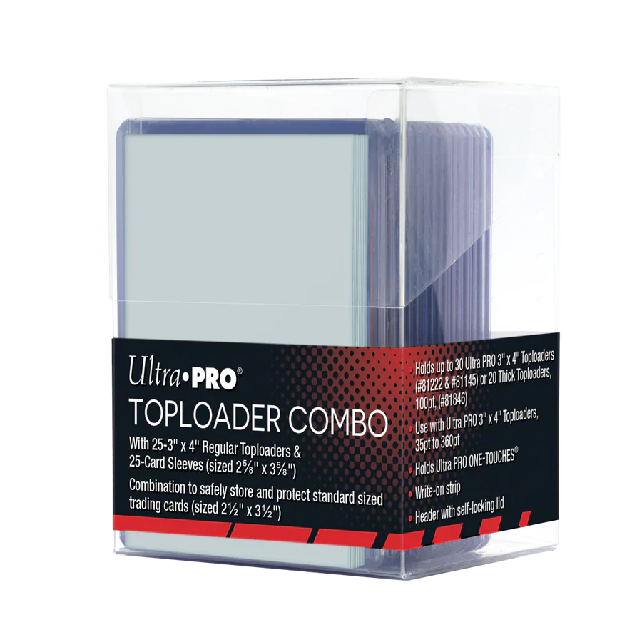 Toploaders and Sleeves Combo (25ct) with Clear Storage Box