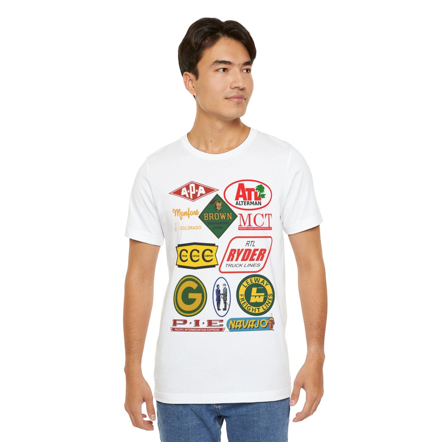 American Trucking Fallen Flag Logos Tee
