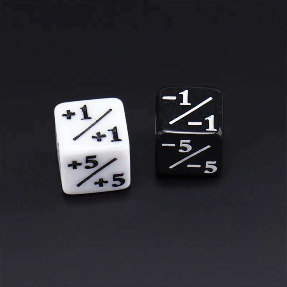 16mm Counting Dice | +1/-1 Double-Sided Six-Sided Dice | MTG Magic Counter
