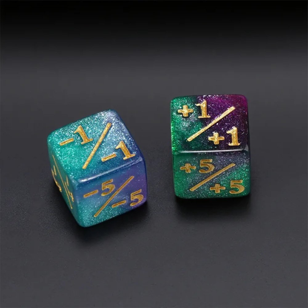 16mm Counting Dice | +1/-1 Double-Sided Six-Sided Dice | MTG Magic Counter