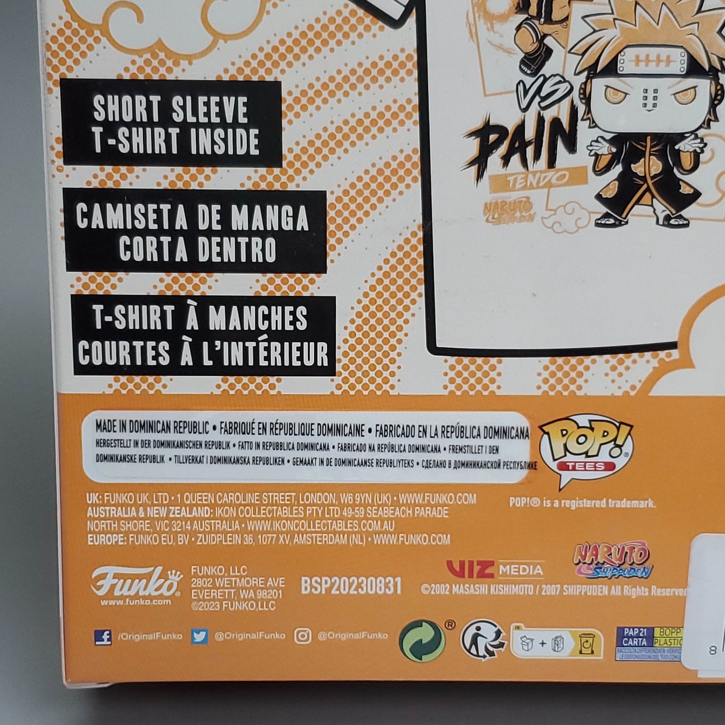 FUNKO Pop Naruto Shippuden Unisex T-Shirt SZ L Naruto vs Pain Boxed Tee - 