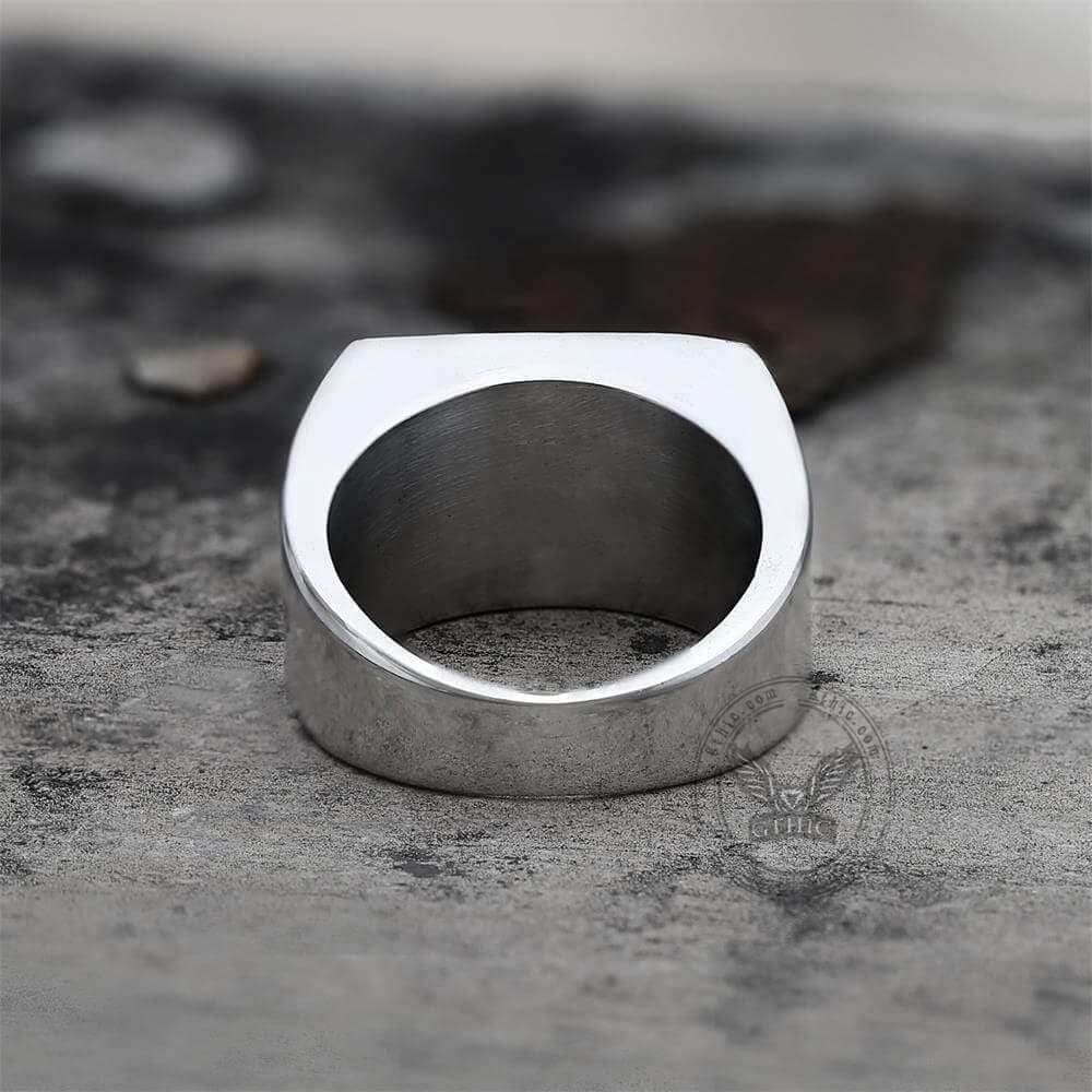 1776 Crossed Guns Stainless Steel Ring - Silver / 5
