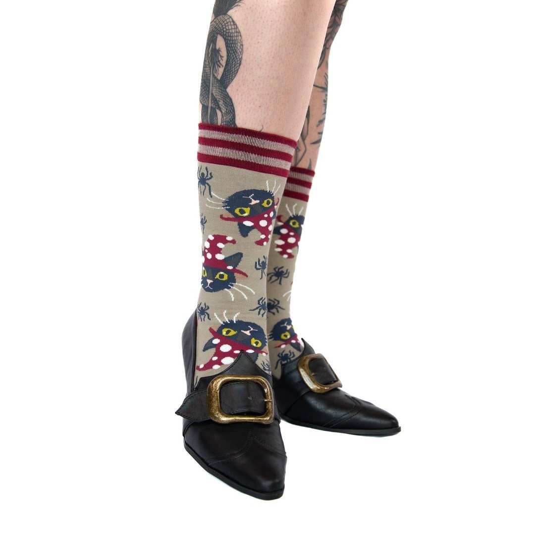 Witchy Whiskers Crew Socks - 
