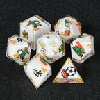 World Cup Football Sticker DND Resin Dice Set + Gold Lettering