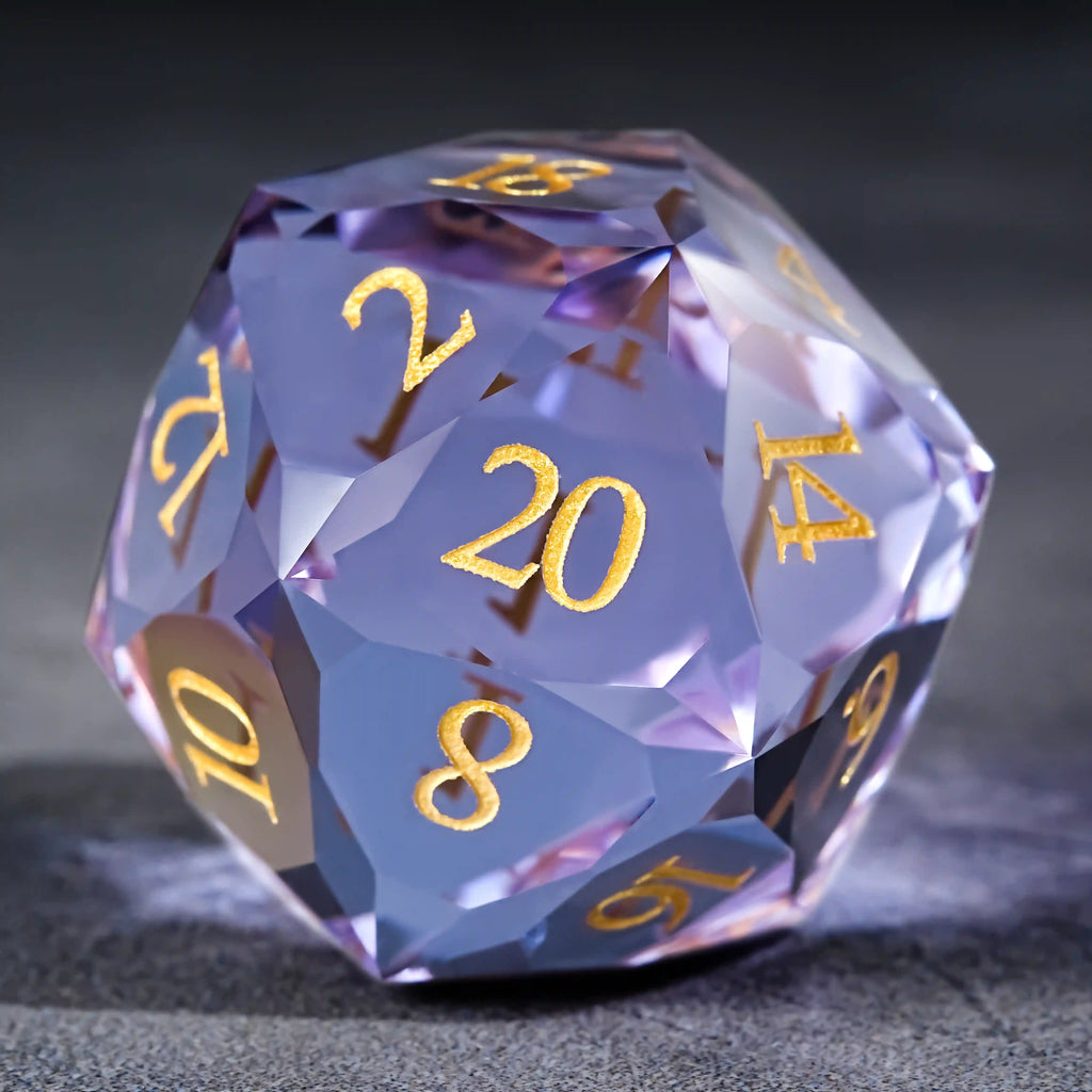 Bear Dice DND Multi-Sided Engraved Glass Gemstone Dice Set