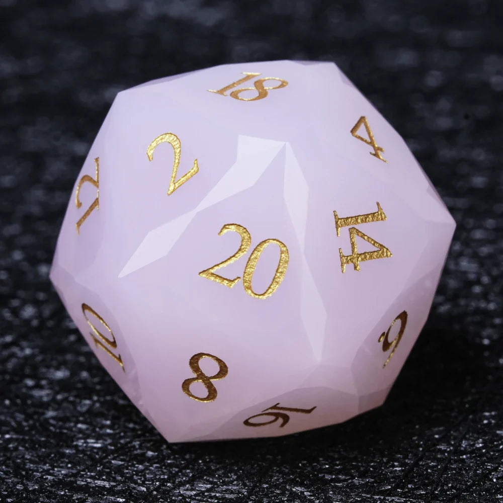 Bear Dice DND Multi-Sided Engraved Glass Gemstone Dice Set