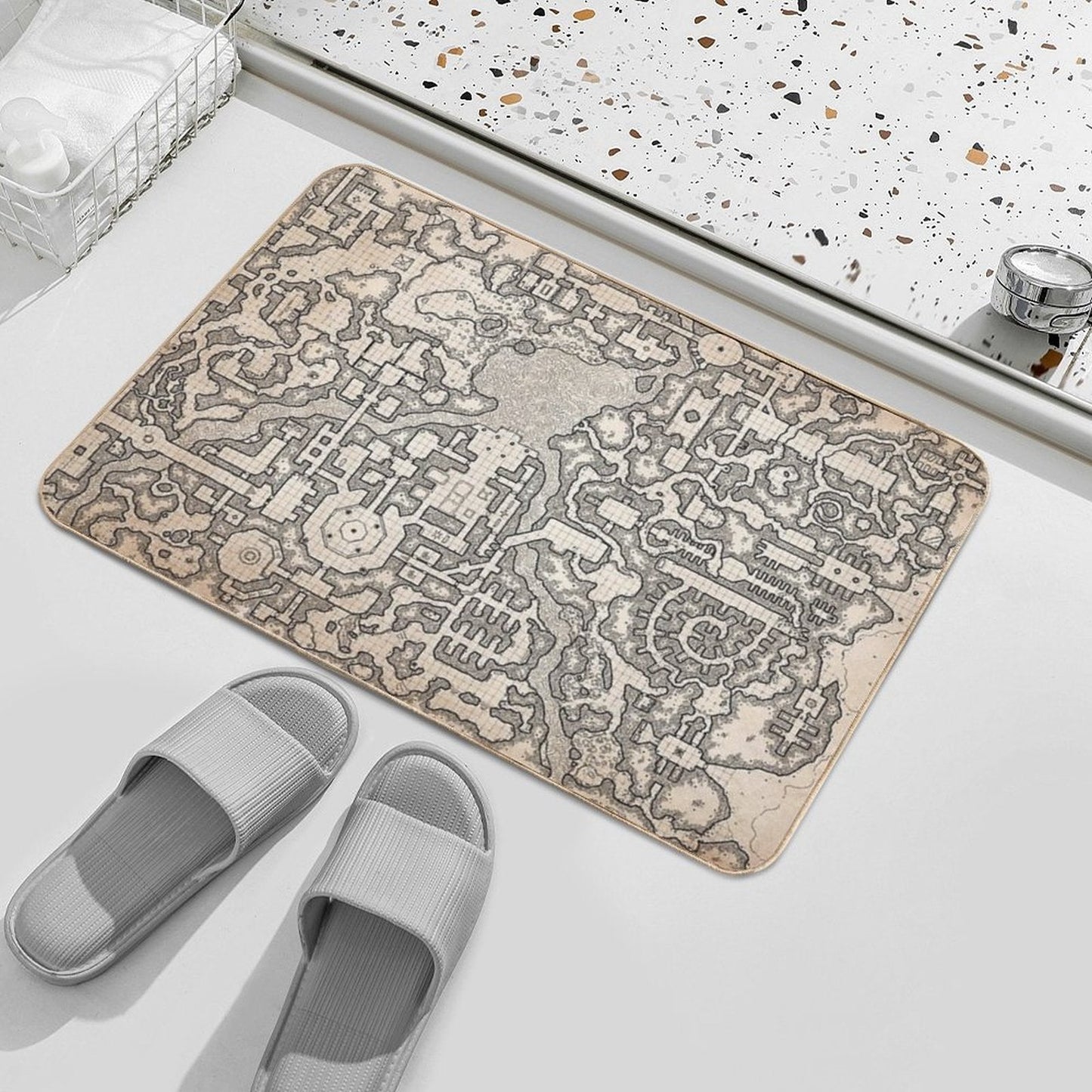 The Winter Tombs - A Massive Dungeon Complex by Dyson Logos  Fade-Resistant Bath Mat