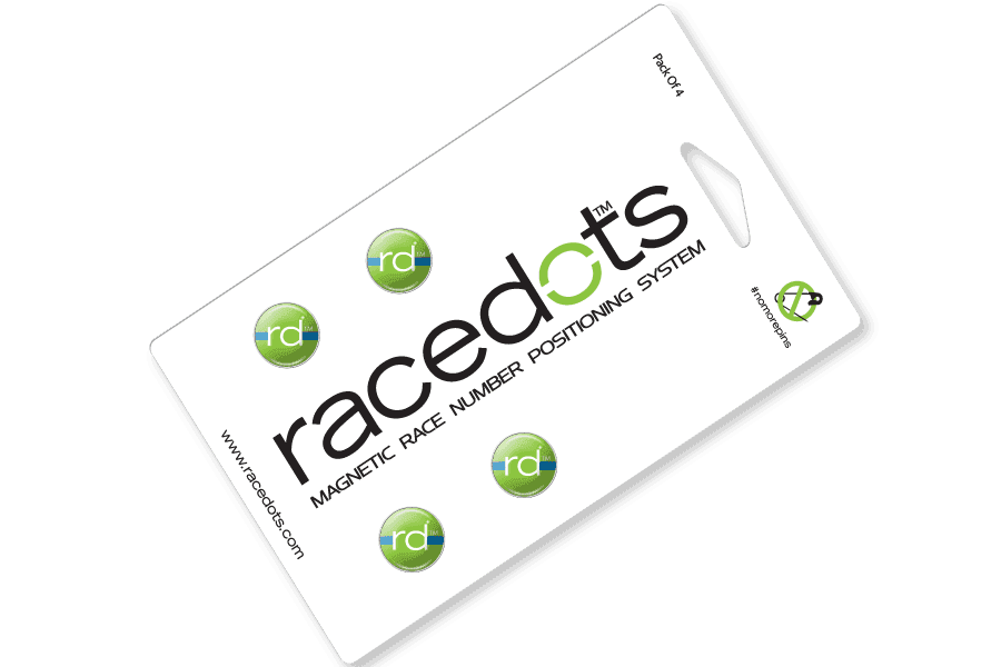 RaceDots: Magnetic Race Number Positioning System 4-Pack (High Five Panda) - 