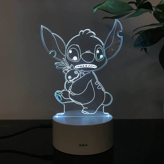 Anime Cute Night Light - color 1 / USB Black Touch Colorful
