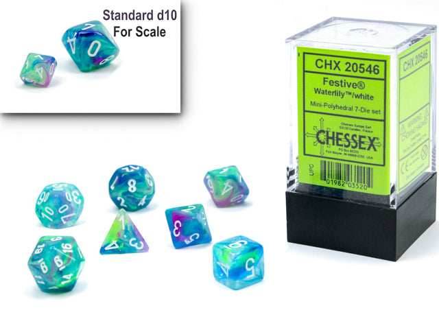 Festive® Mini-Polyhedral Waterlily™/white 7-Die set (Mini Poly Release 1) - 