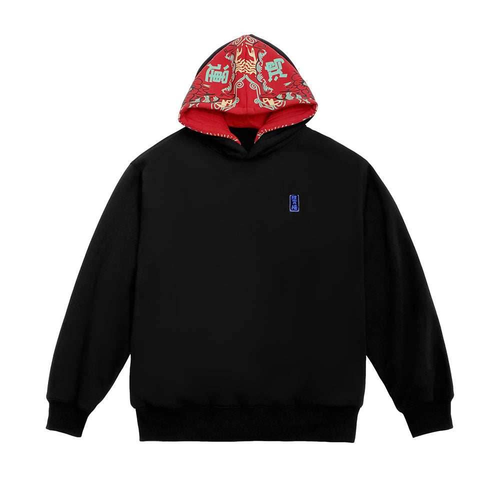 Double Red Dragon Hoodie - Black / M