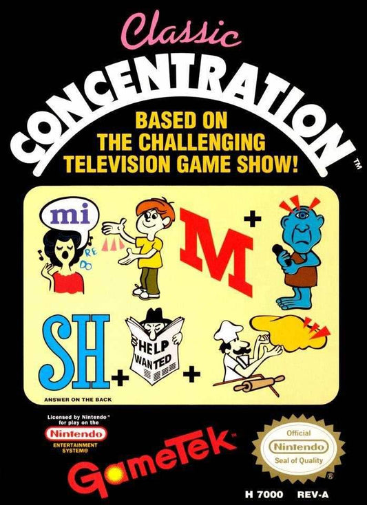 Classic Concentration (Nintendo NES) - Game Manual Only