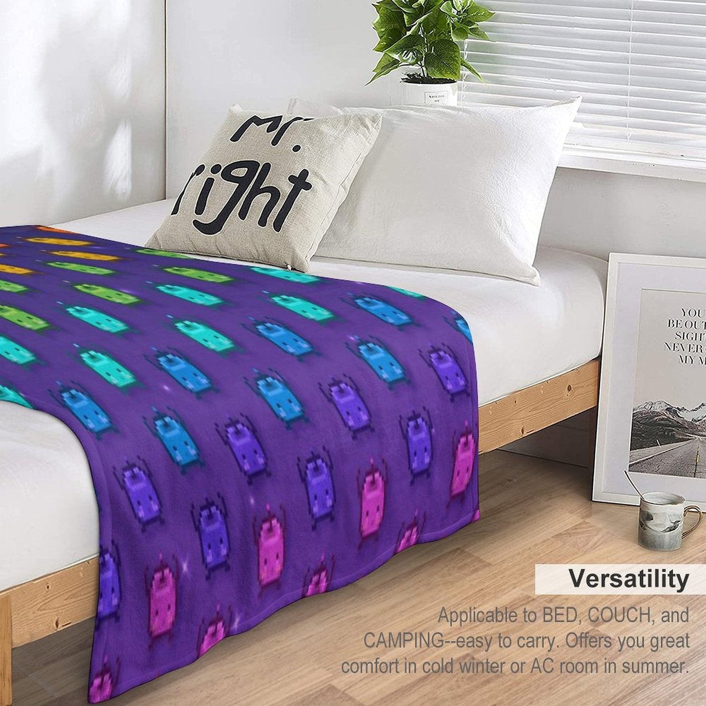 Stardew Valley Rainbow Junimos Throw Blanket